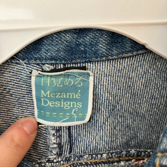 Vintage 80s Lee Denim Jacket with Saori Woven Panel - Picture 4 of 4